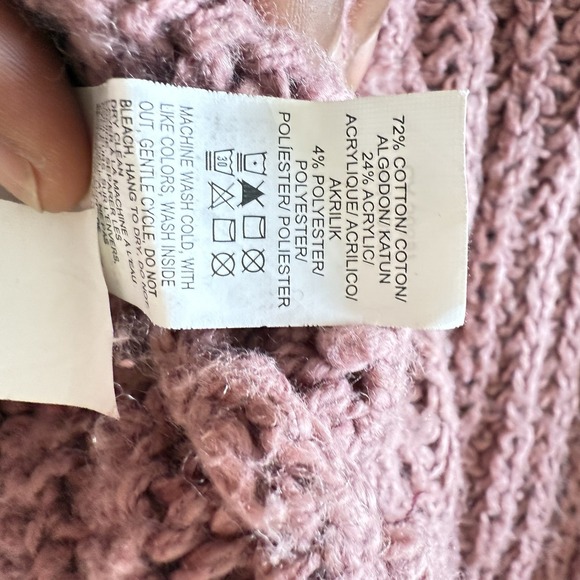 Lucky Brand Sweater Women's Small Mauve Pink Boho Minimalist Pullover - Picture 4 of 8